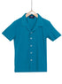 Tile Blue Kids Linen Shirt - Khotwh